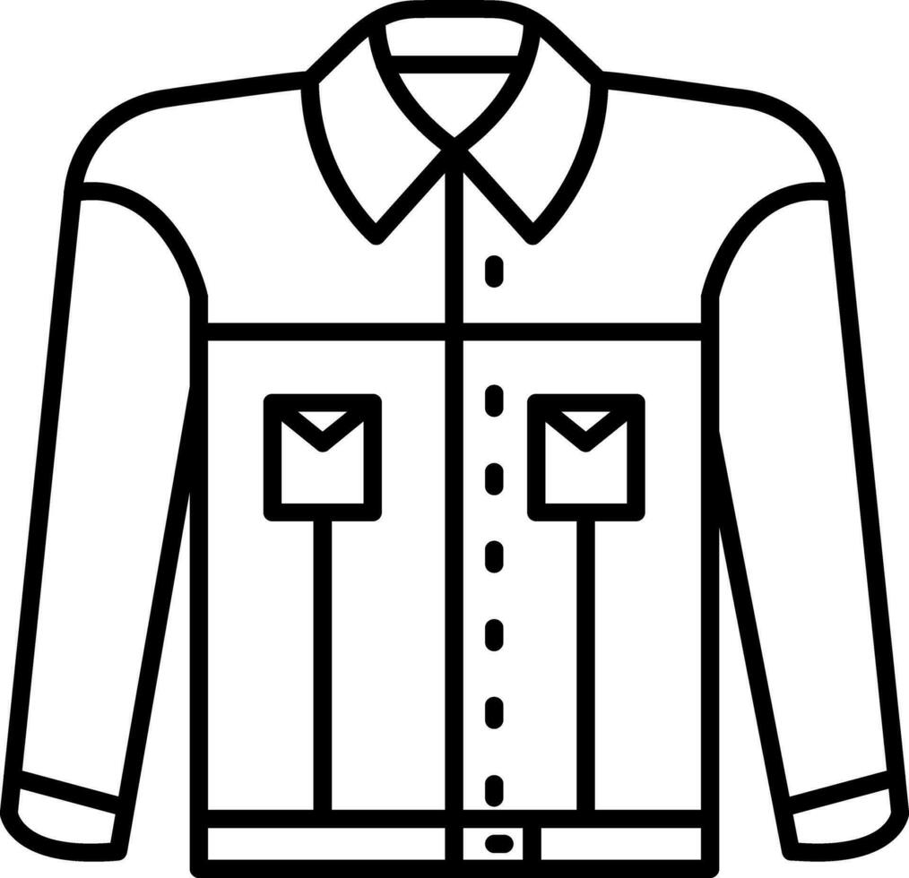 icono de línea de chaqueta vector