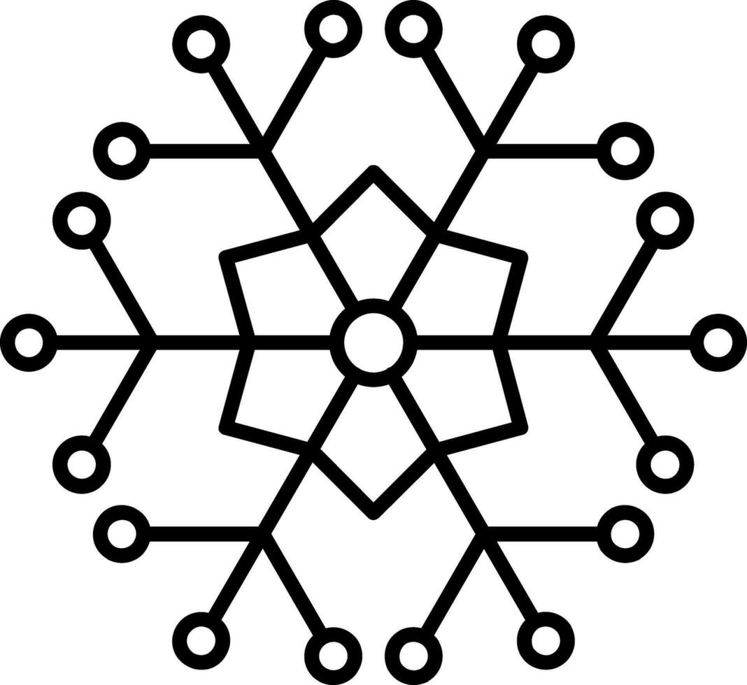 Snowflake Line Icon vector
