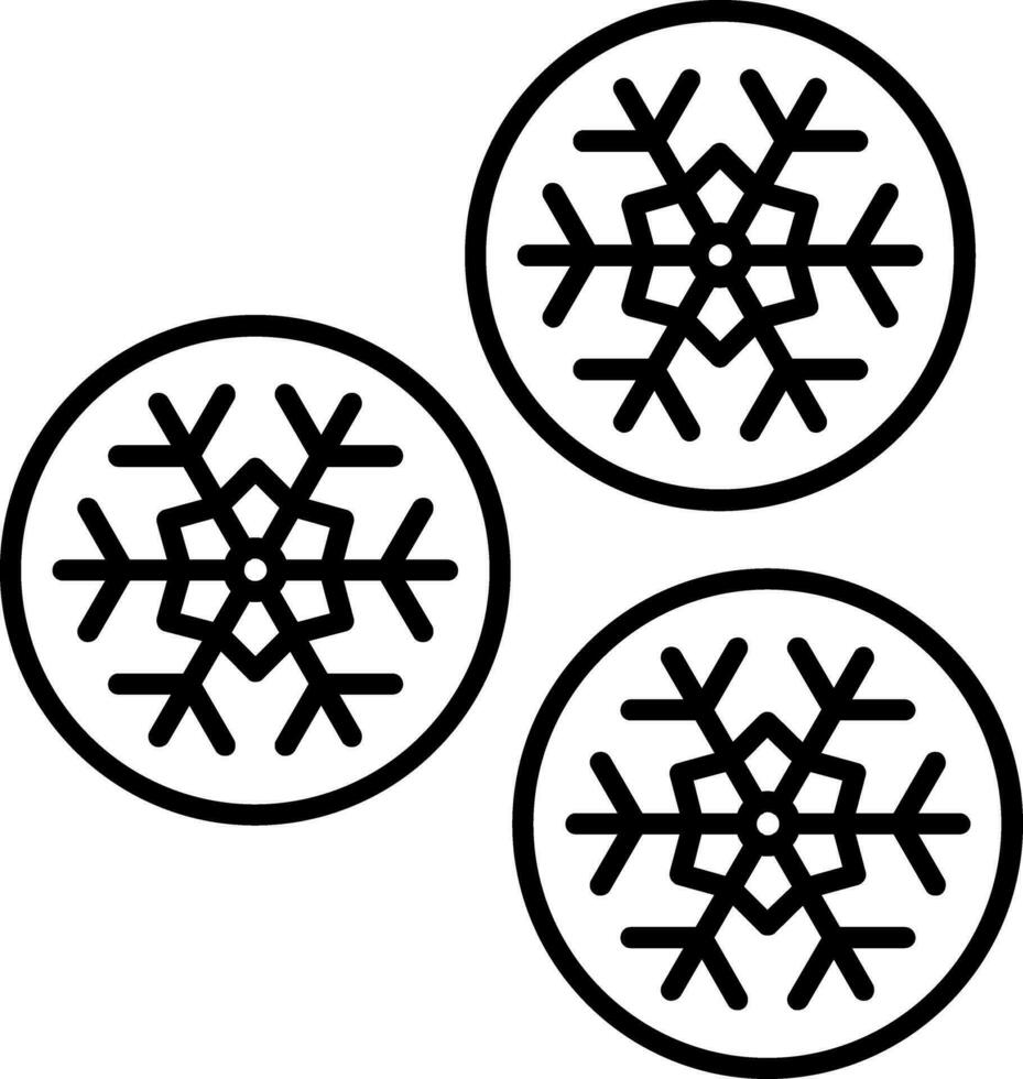 icono de línea de bola de nieve vector