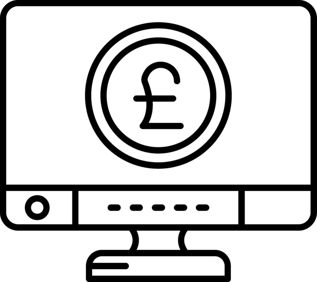 Pound Line Icon vector