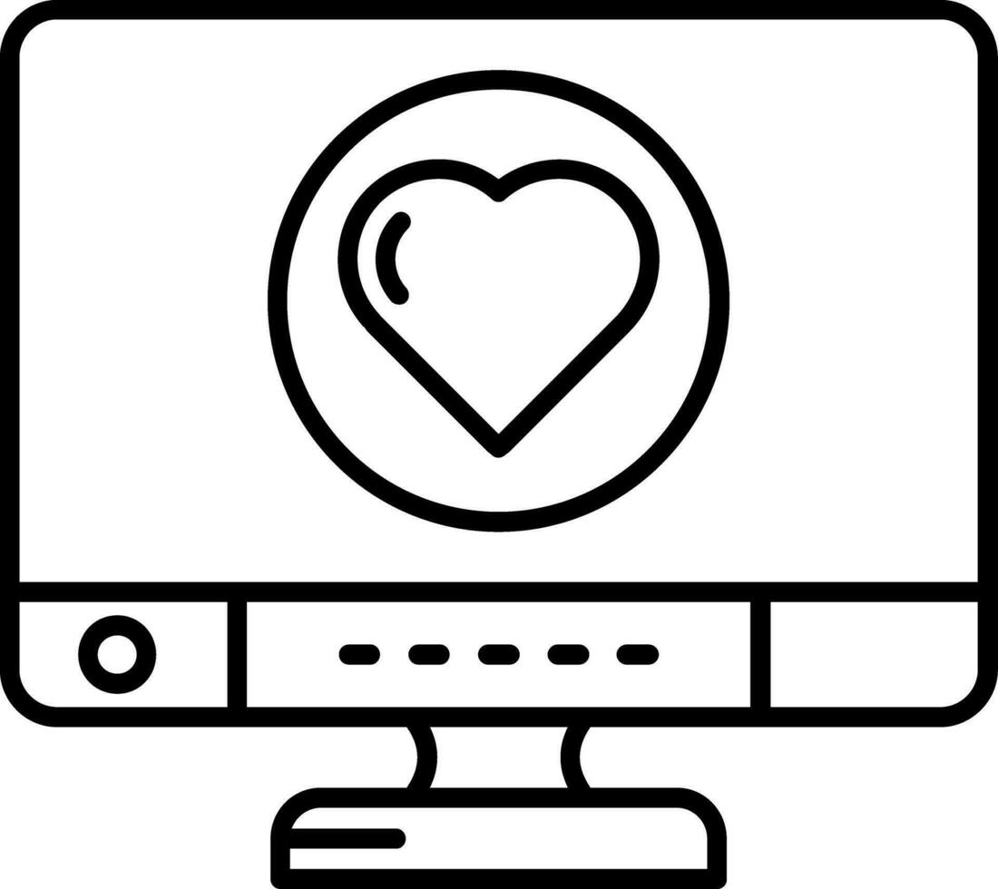 Heart Line Icon vector