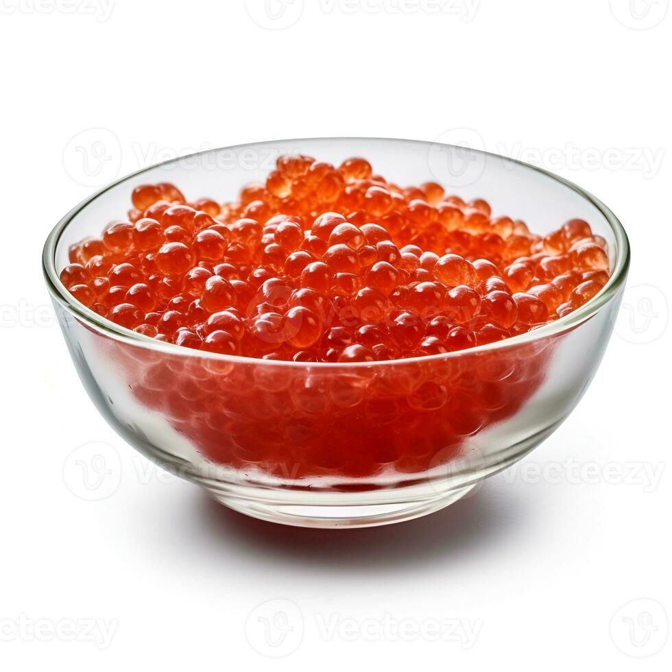 ai generado rojo caviar en plato foto