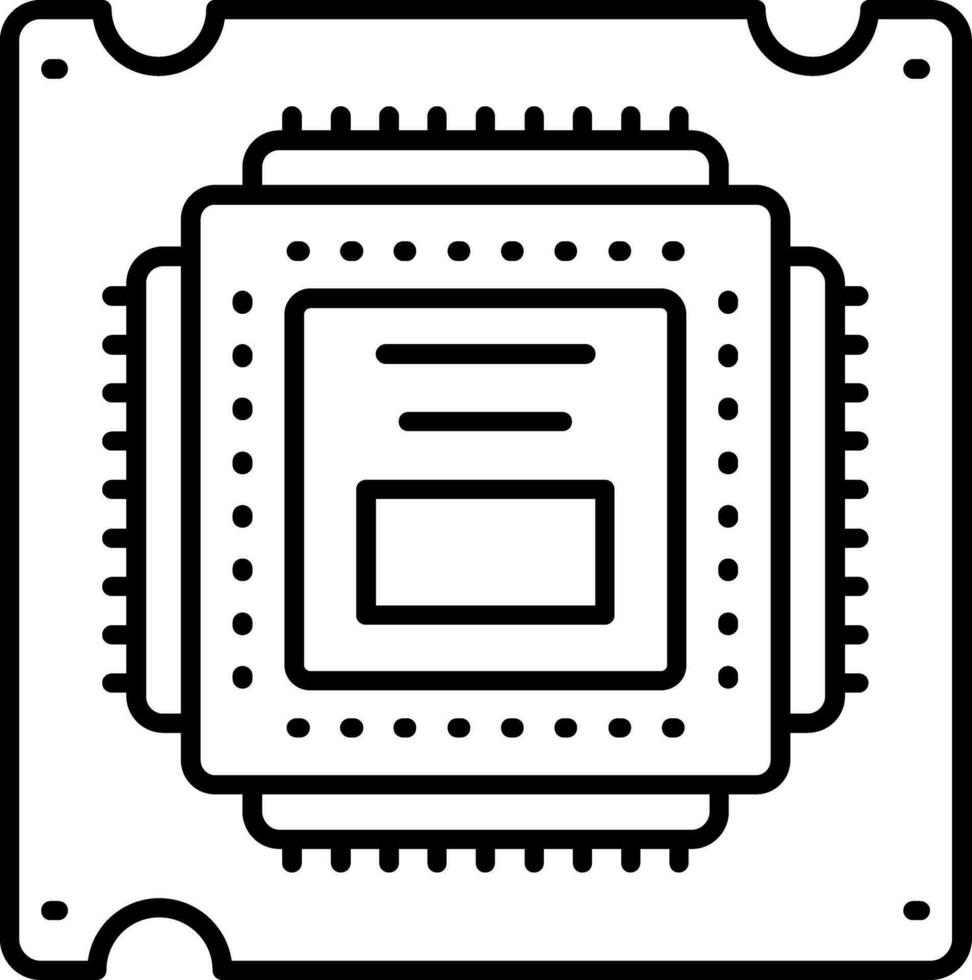 Processor Line Icon vector