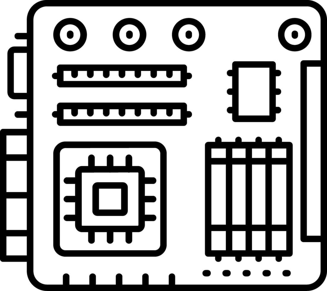 Motherboard Line Icon vector