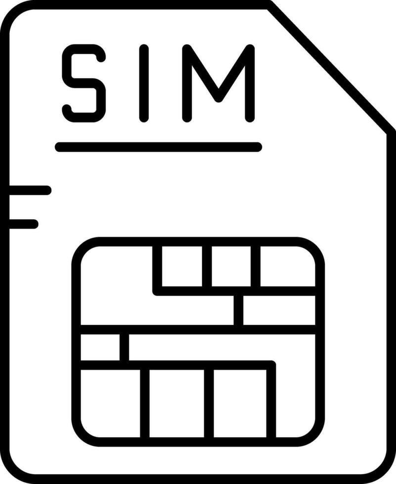 icono de línea sim vector