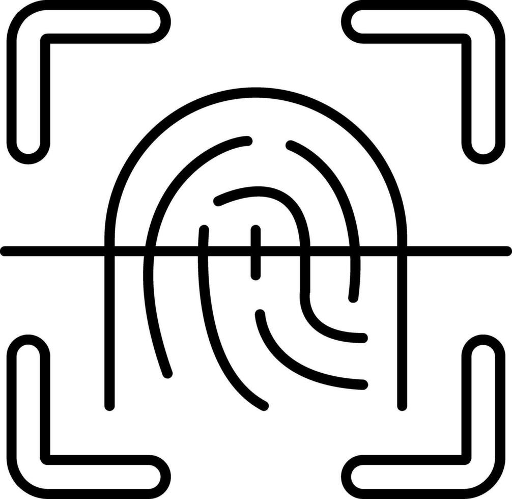 Finger print Line Icon vector