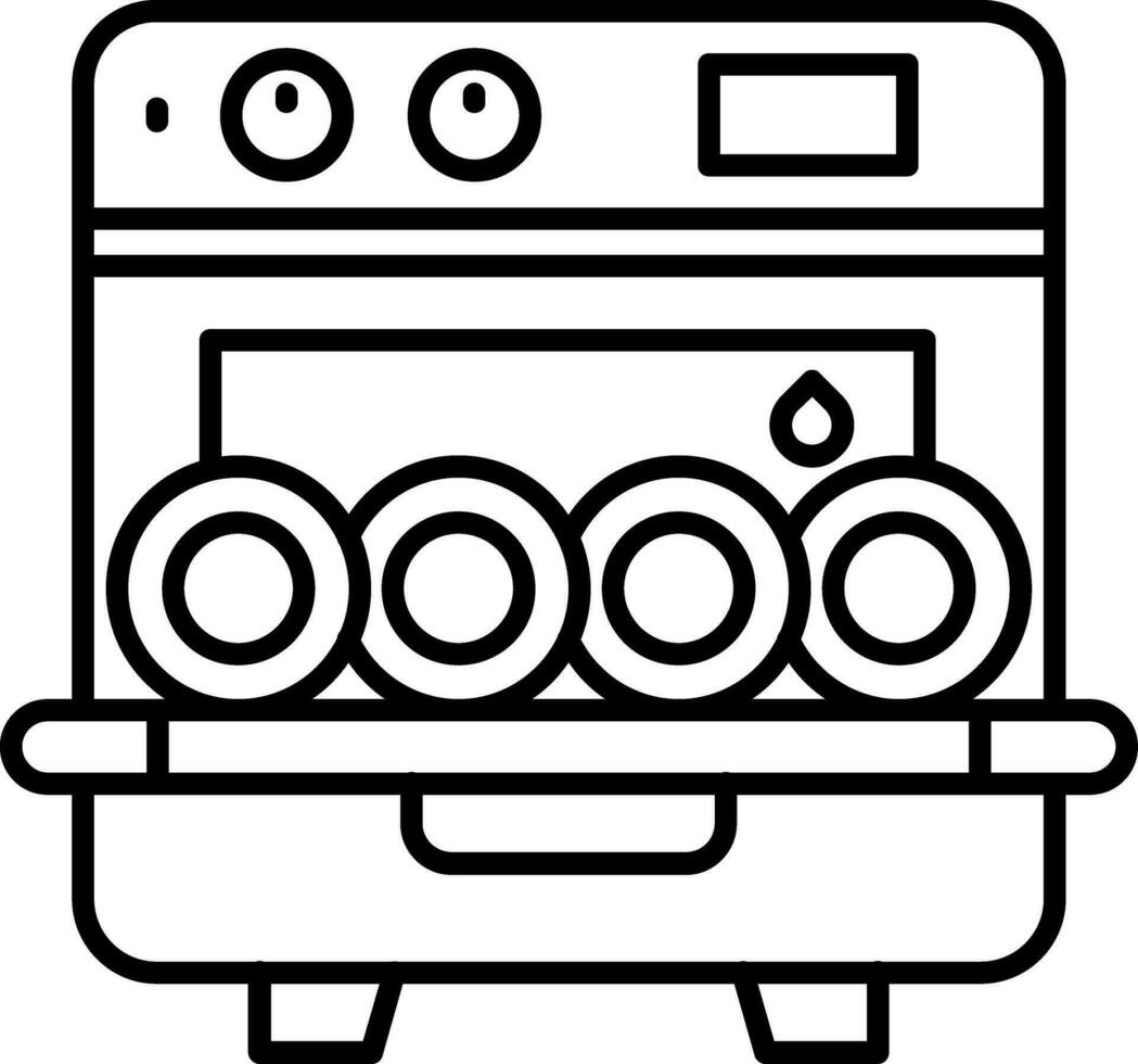 Dishwasher Line Icon vector