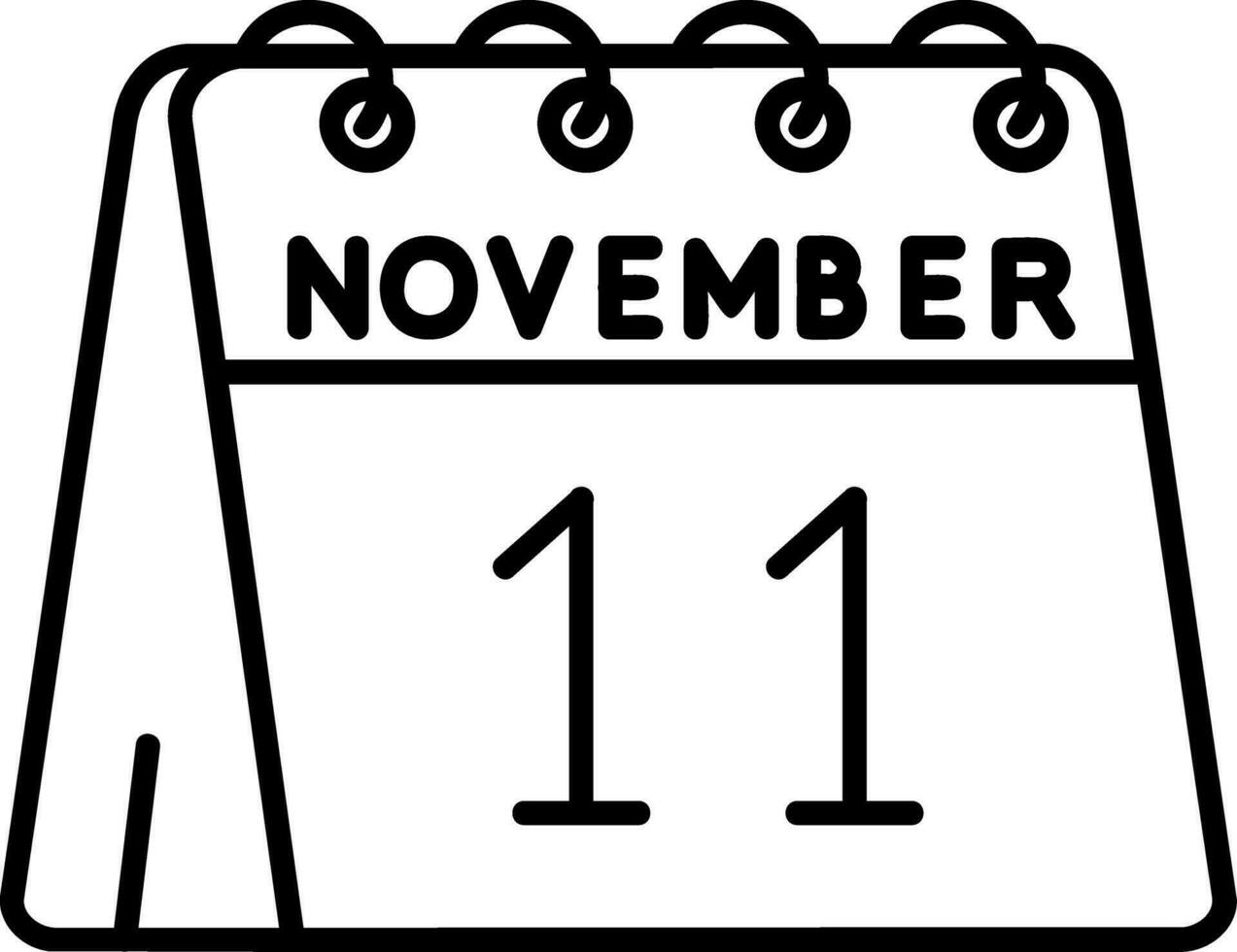 11 de noviembre línea icono vector