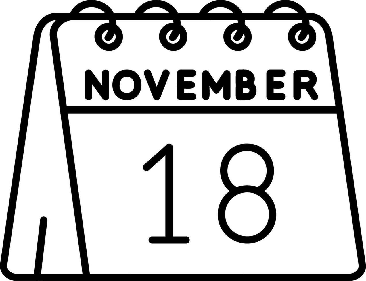 18 de noviembre línea icono vector