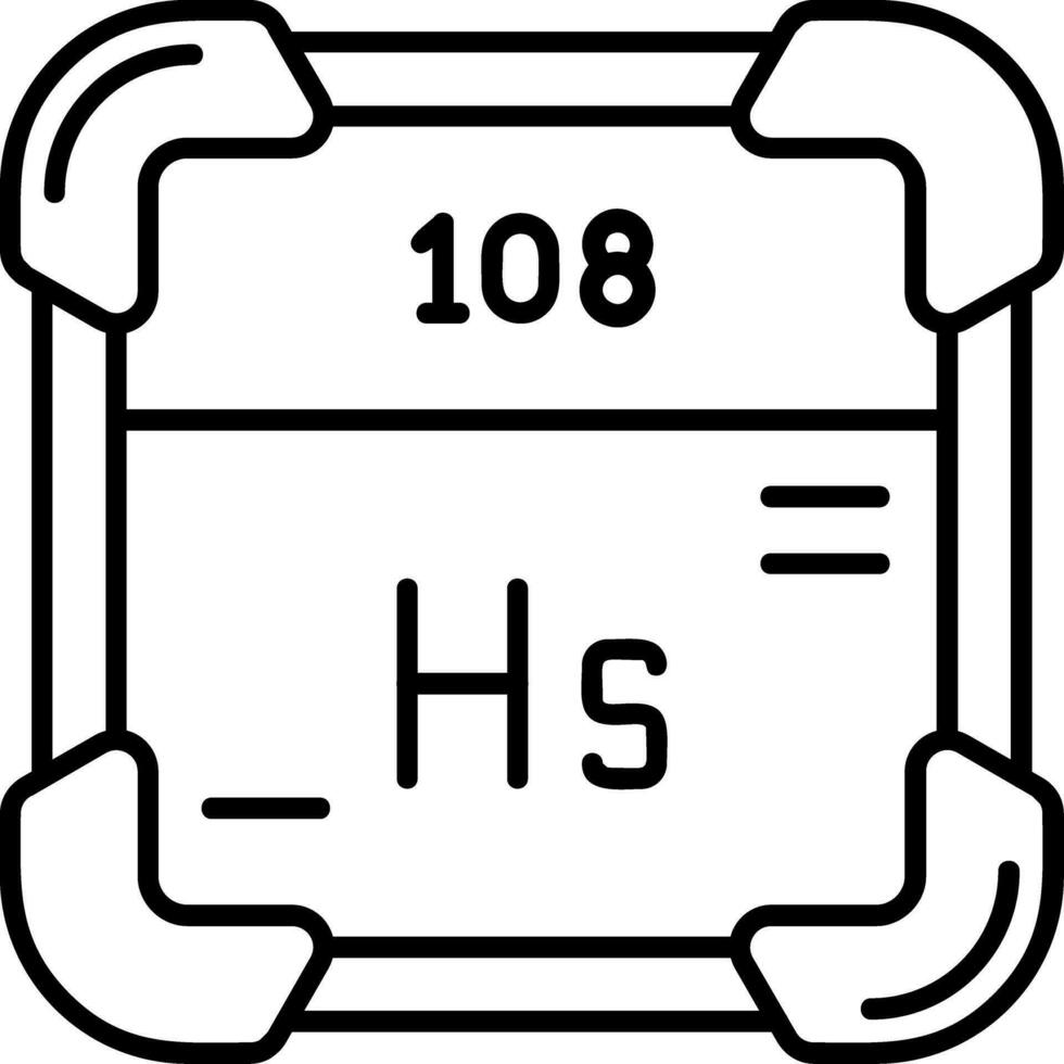 Hassium Line Icon vector