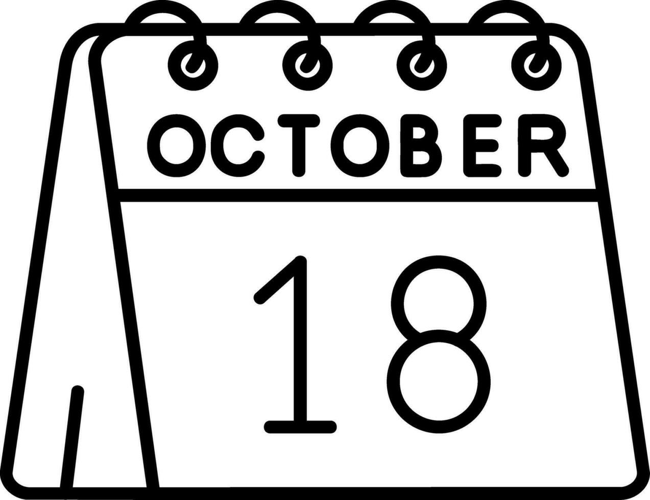 18th of October Line Icon vector
