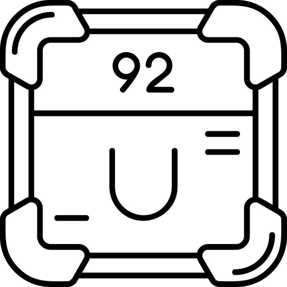 icono de línea de uranio vector