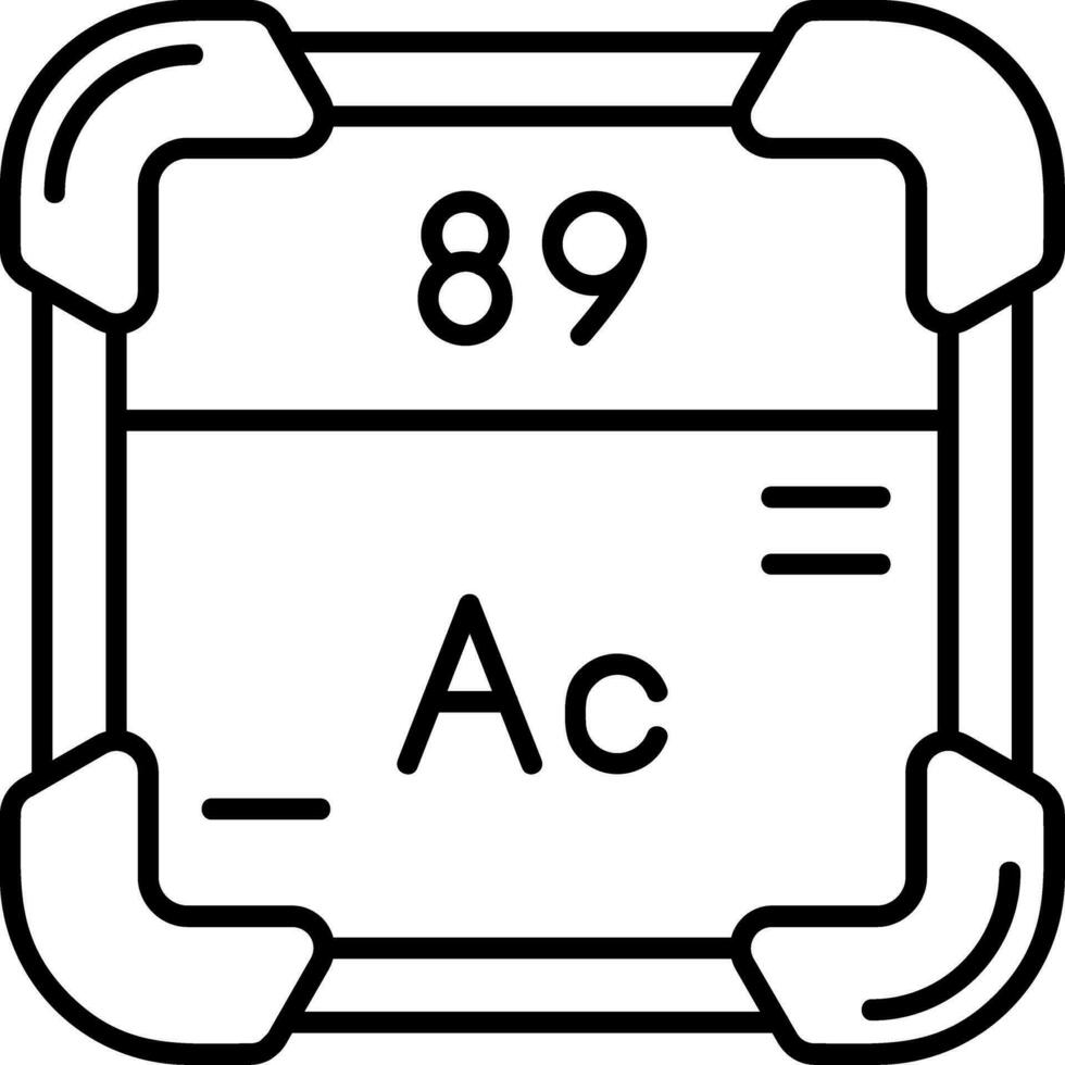 actinio línea icono vector