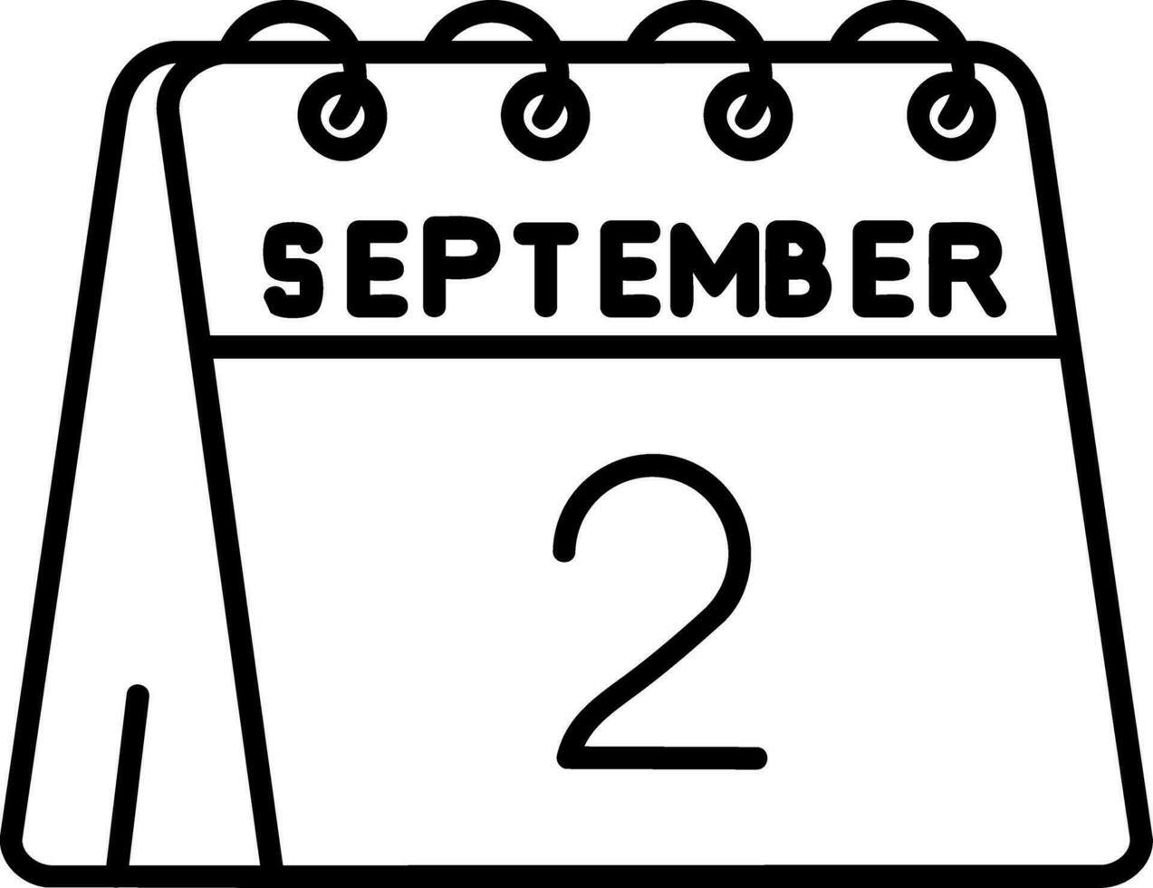 2nd of September Line Icon vector
