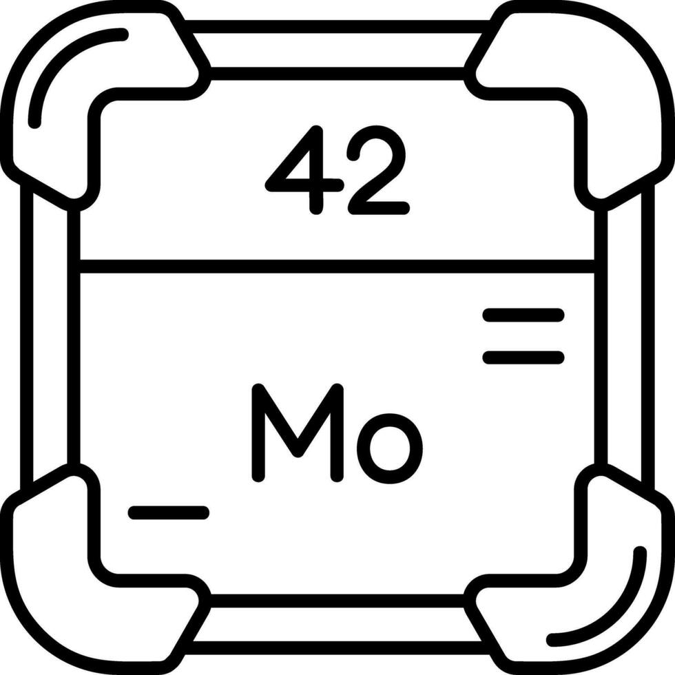 Molybdenum Line Icon vector