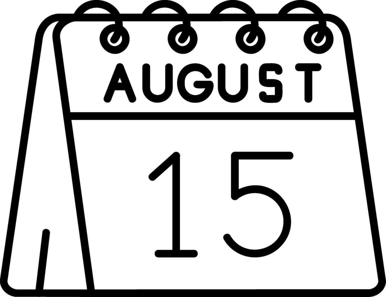 15th of August Line Icon vector