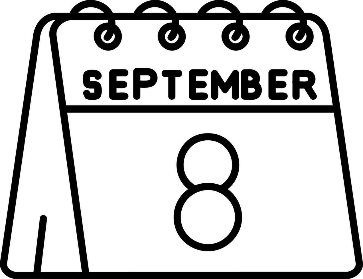 8th of September Line Icon vector
