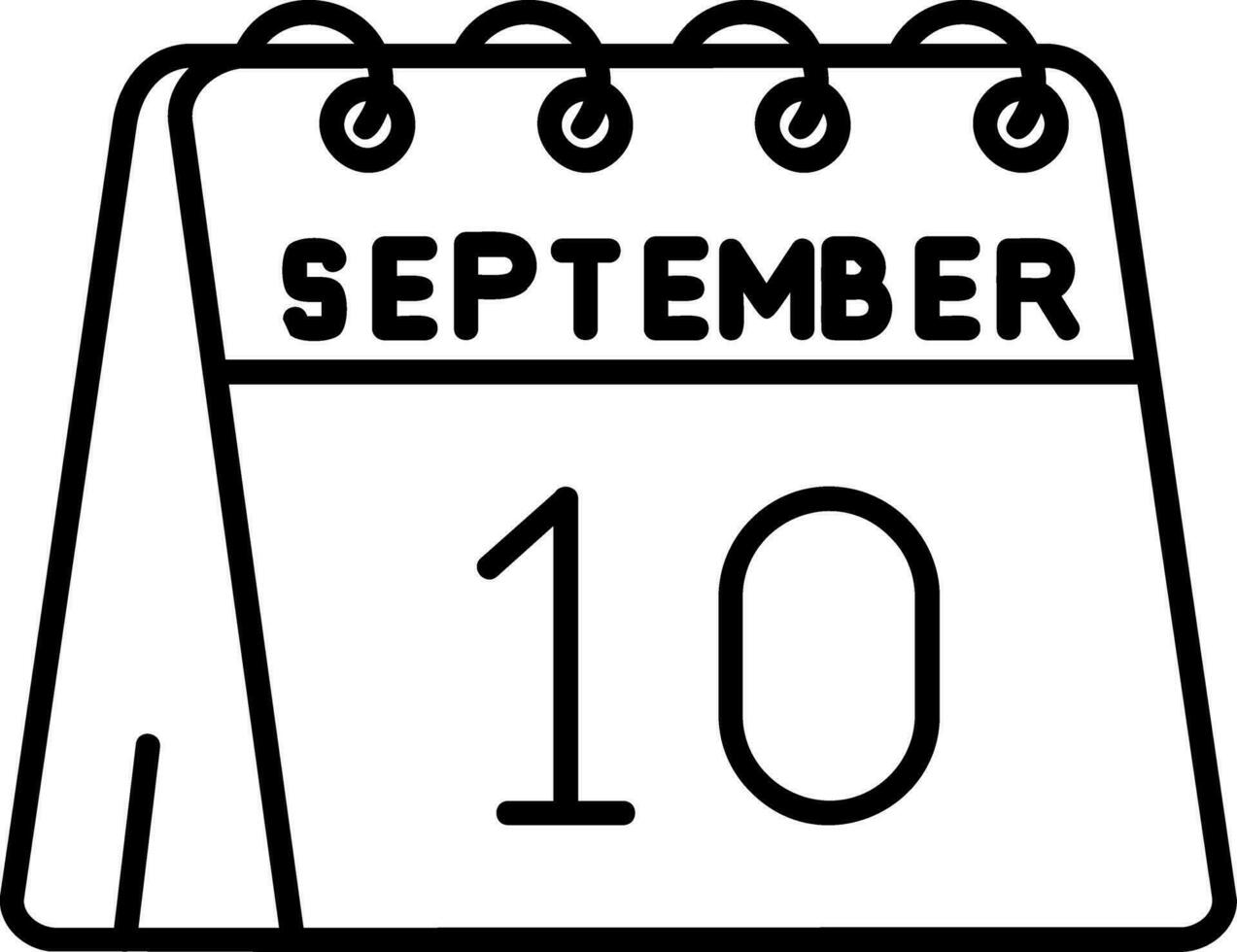 10th of September Line Icon vector
