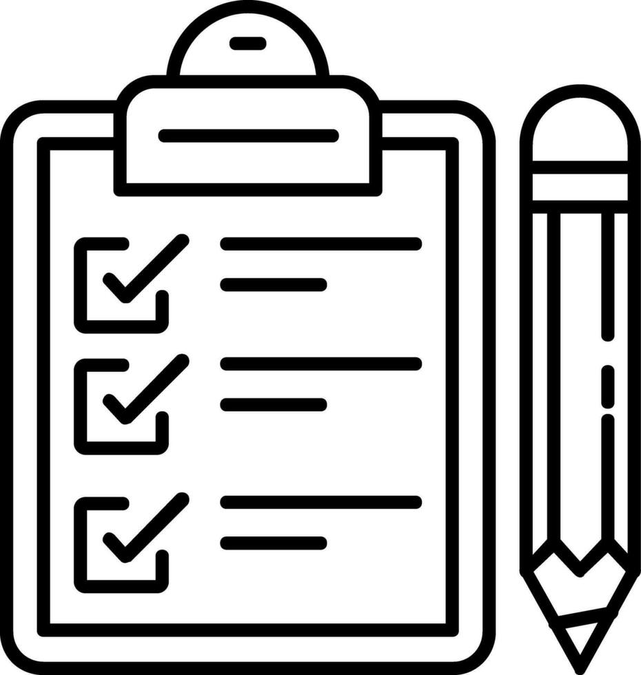 Exam Line Icon vector