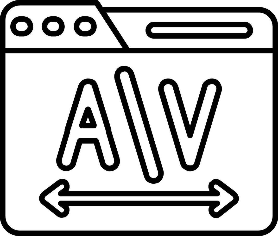 interletrado línea icono vector