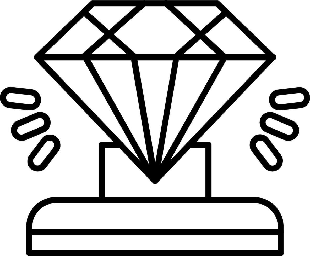 Diamond Line Icon vector