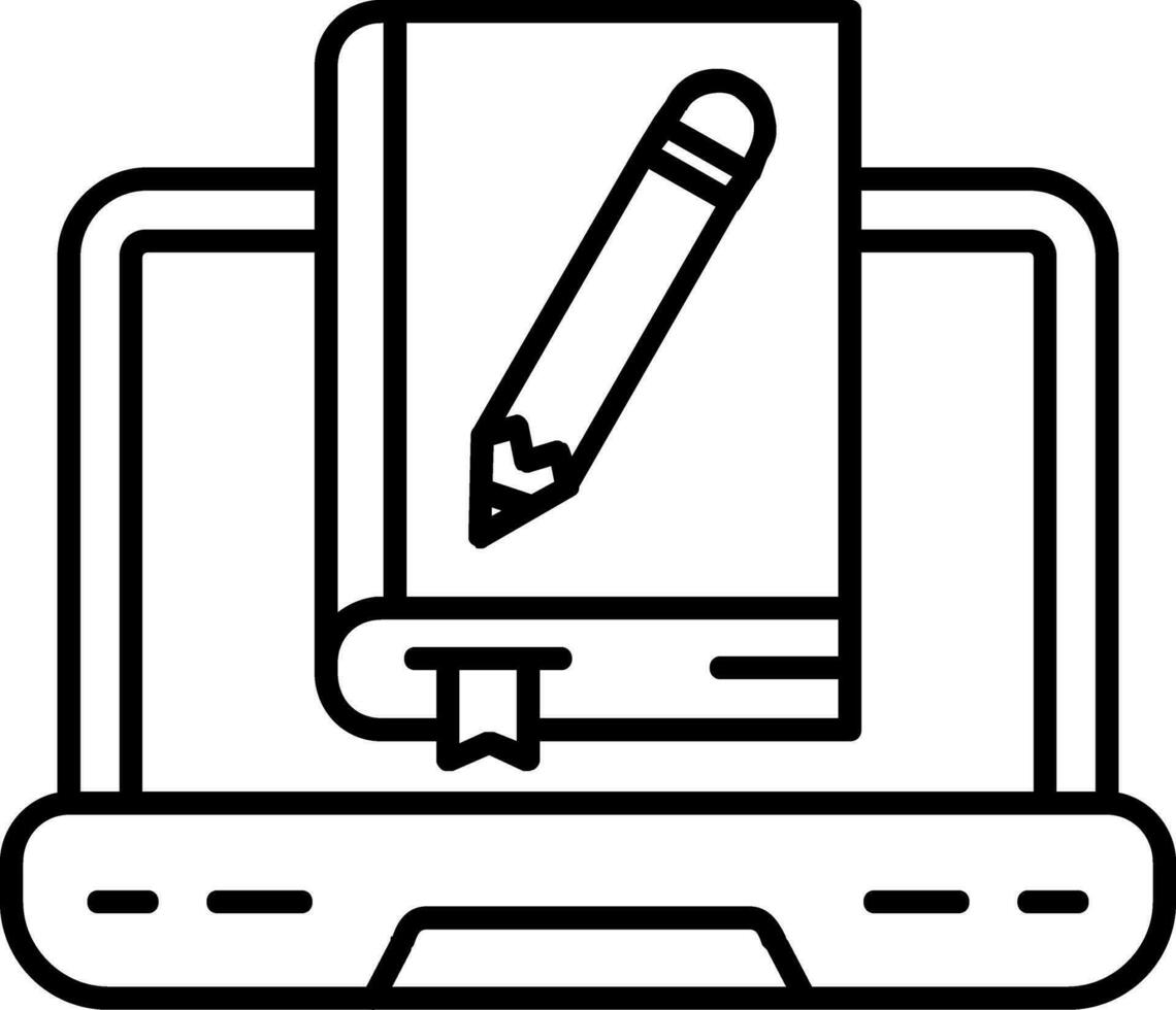 Online learning Line Icon vector