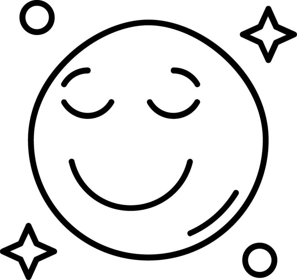 Relieved Line Icon vector
