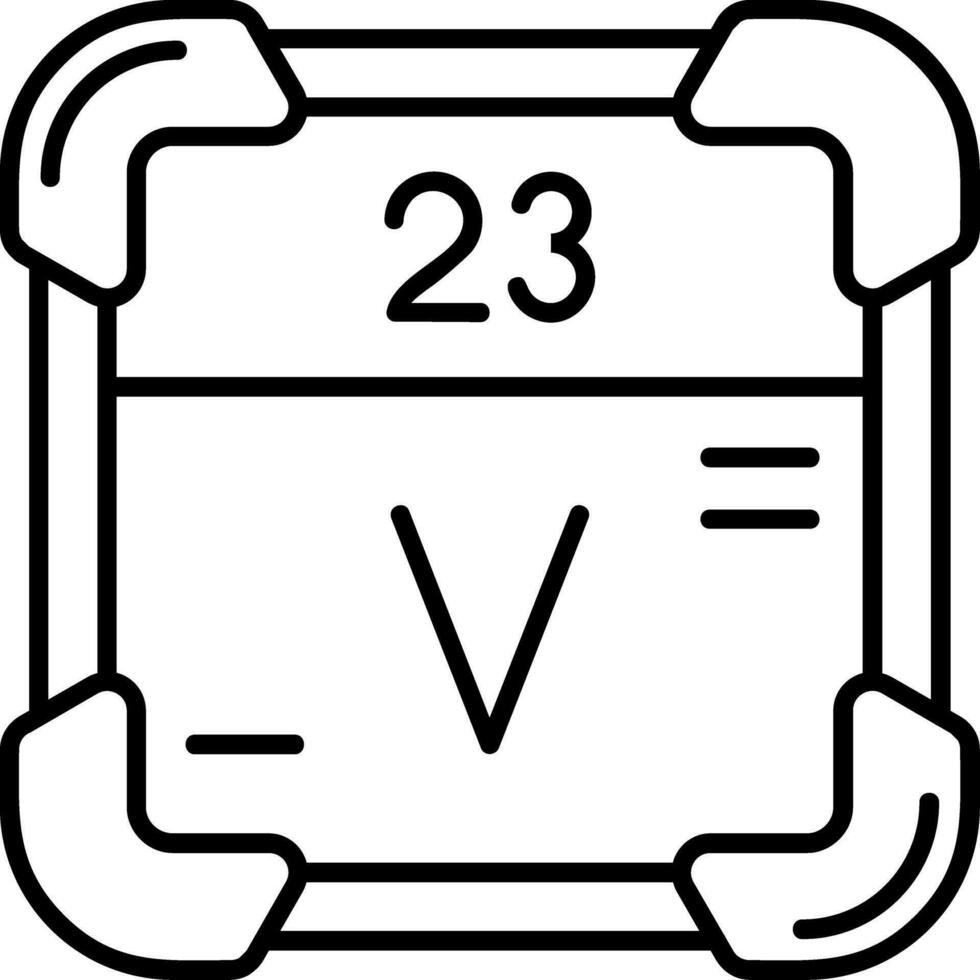 Vanadium Line Icon vector