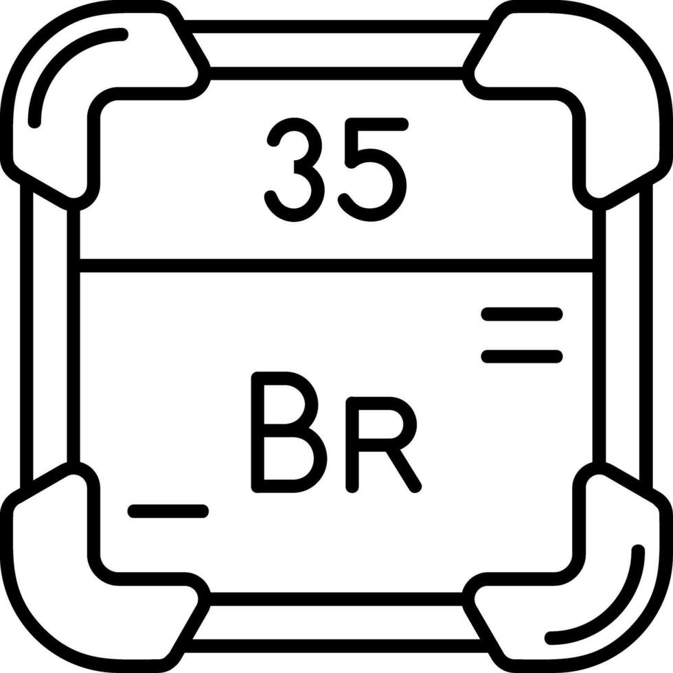 Bromine Line Icon vector