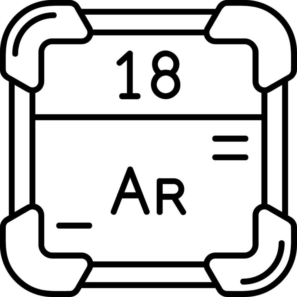 Argon Line Icon vector