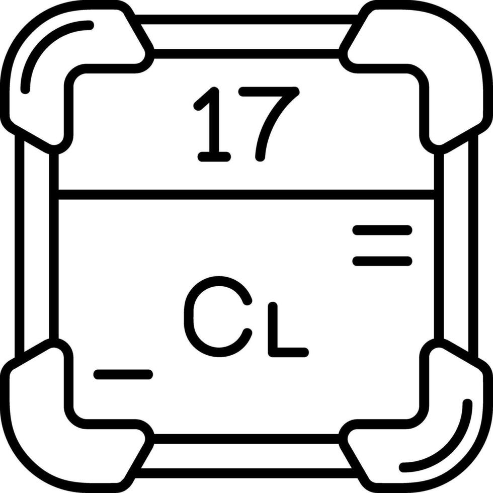 cloro línea icono vector