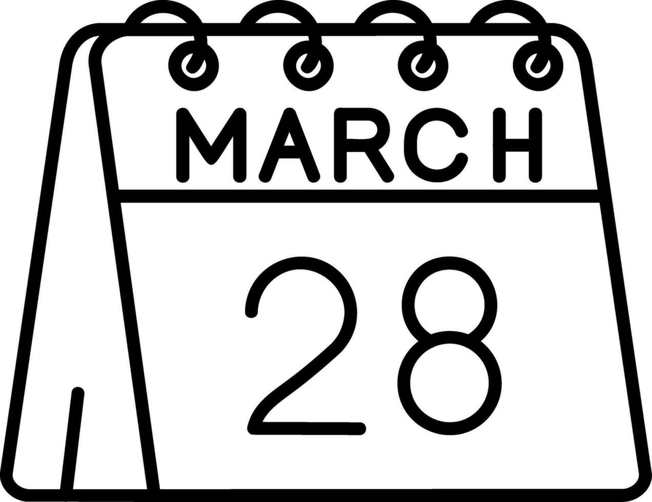 28th of March Line Icon vector