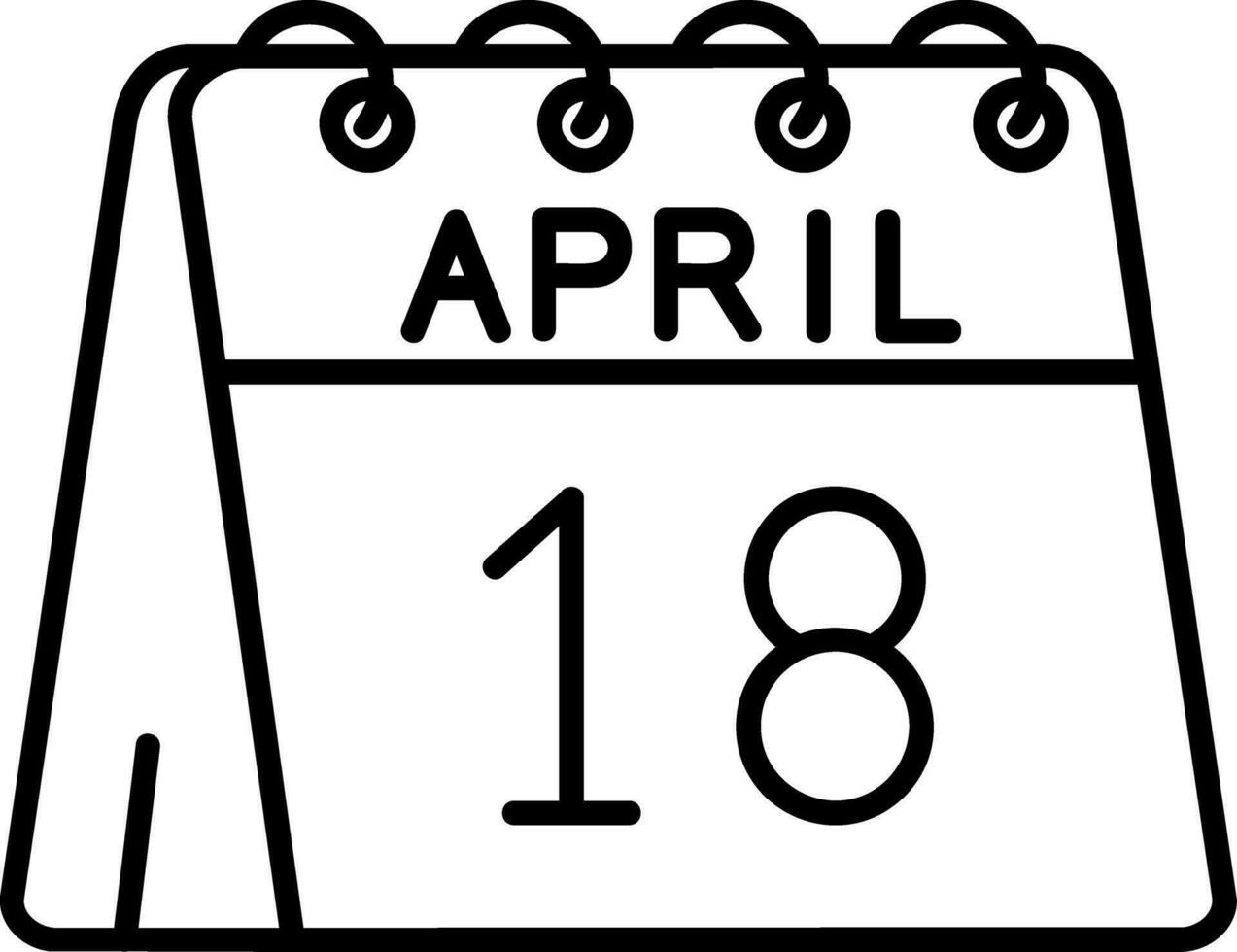 18 de abril línea icono vector