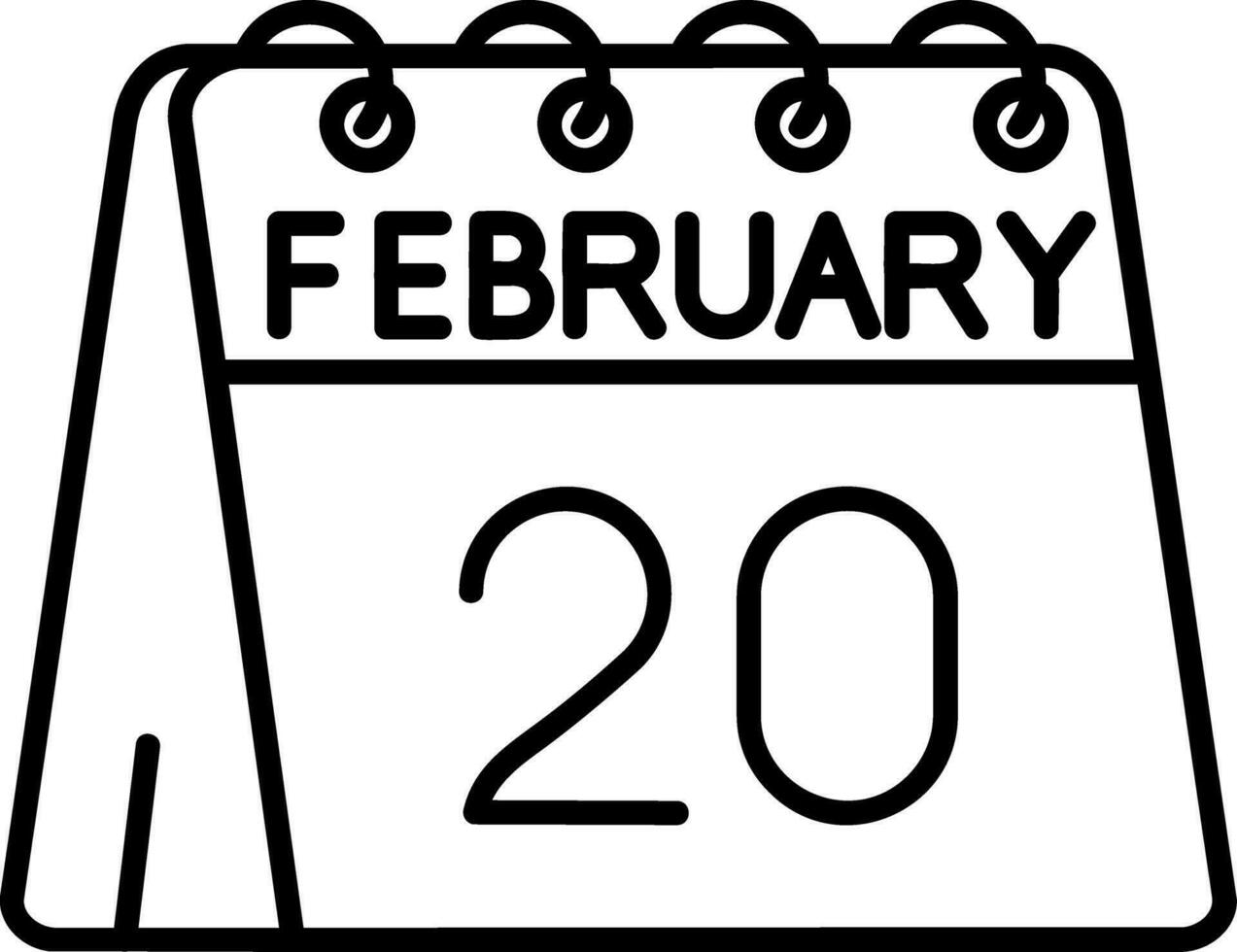 20th of February Line Icon vector