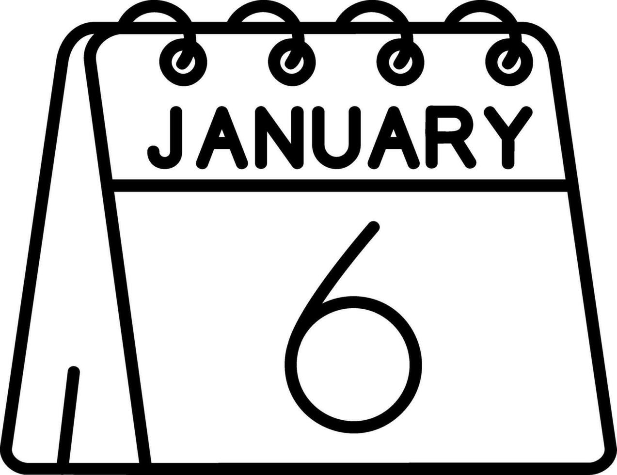 6th of January Line Icon vector