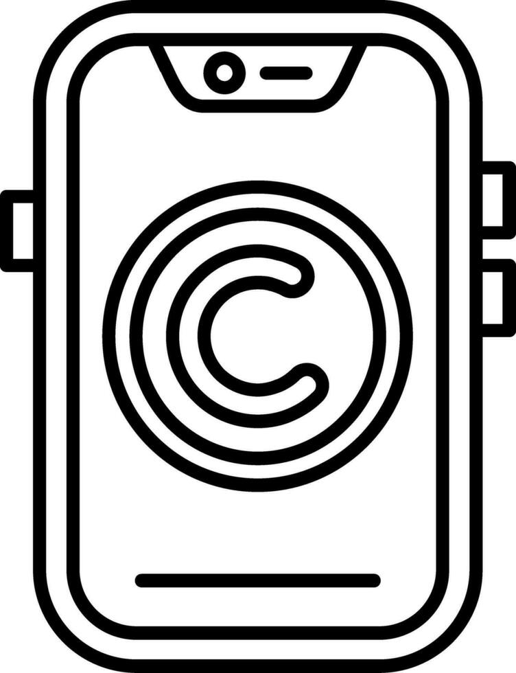 Copyright Line Icon vector