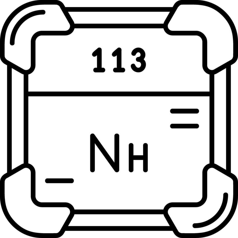 nihonium línea icono vector