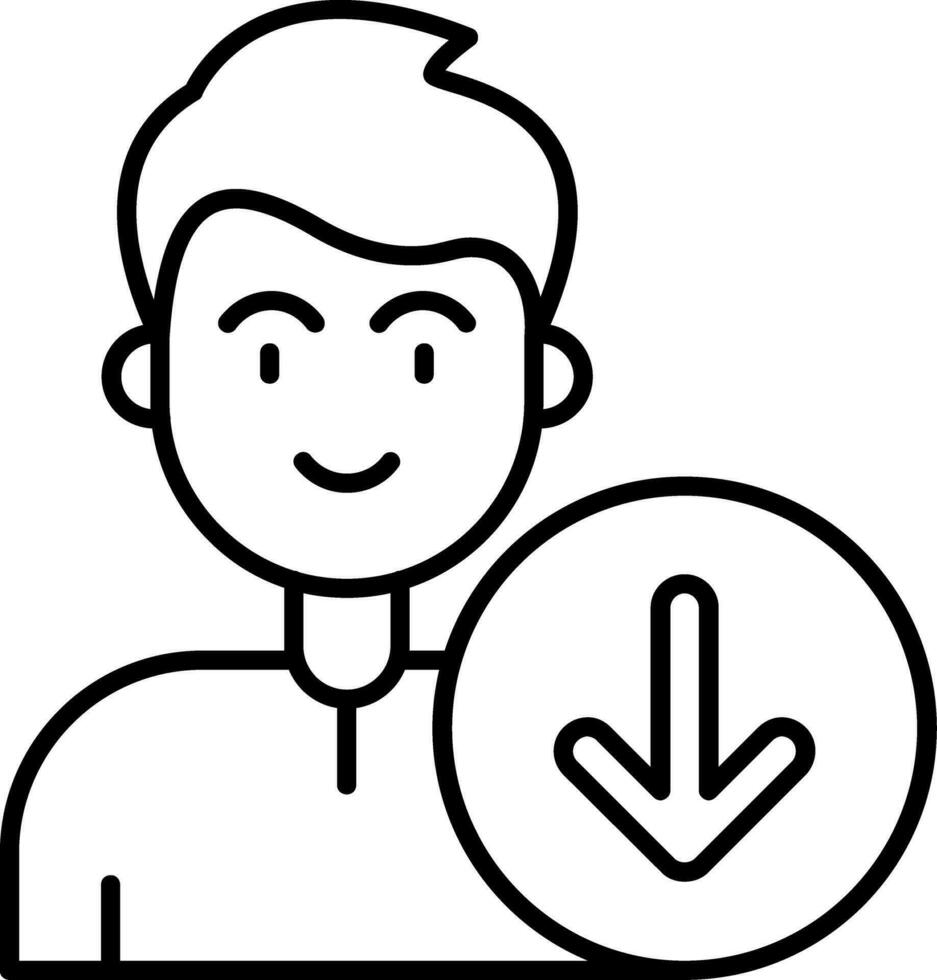 Down Line Icon vector
