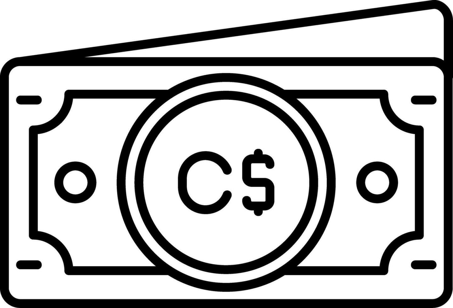 Canadian dollar Line Icon vector