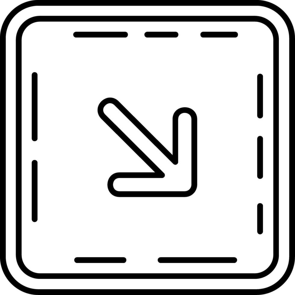 Down right arrow Line Icon vector