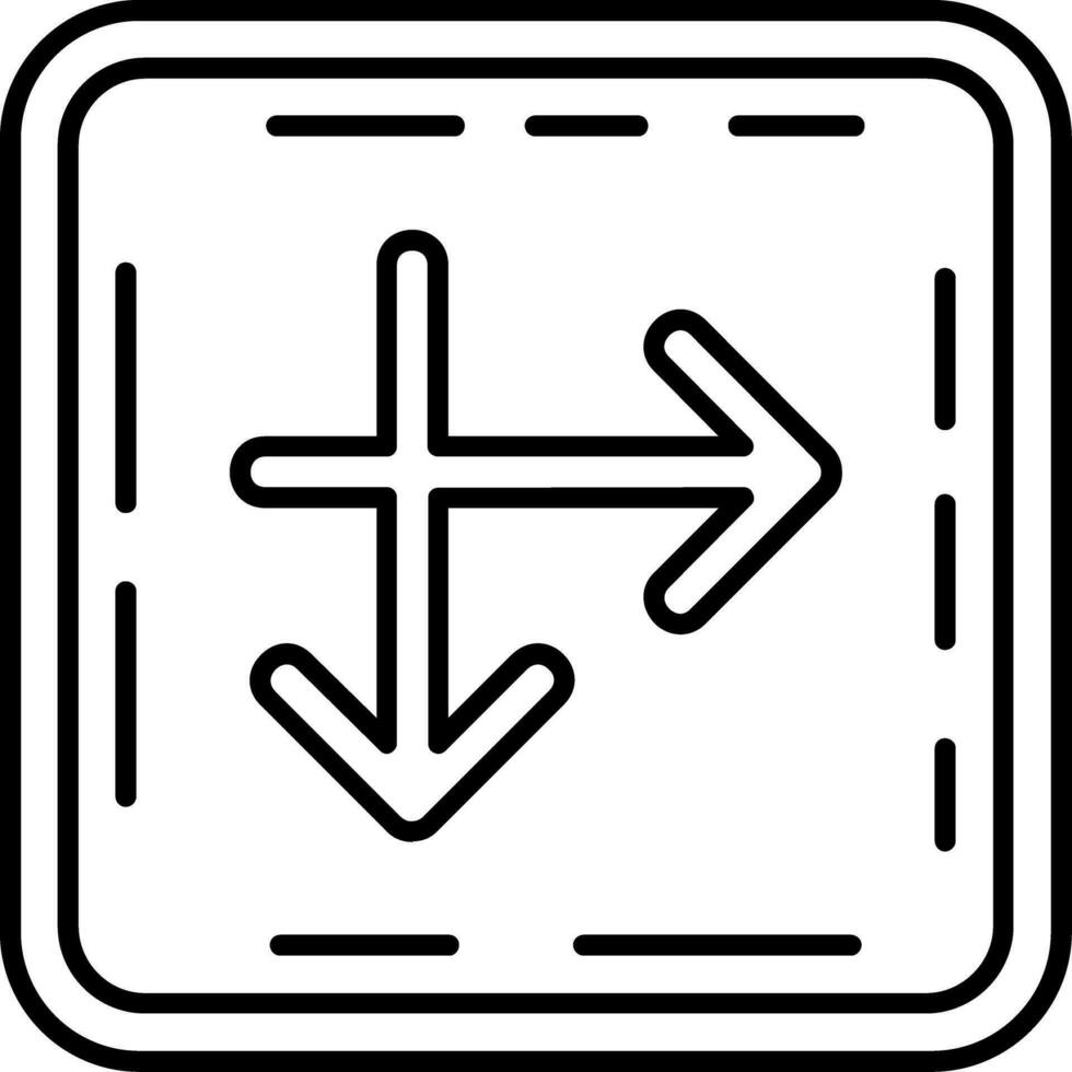 Intersect Line Icon vector