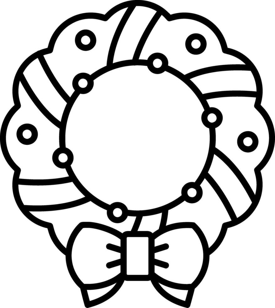 Christmas wreath Line Icon vector