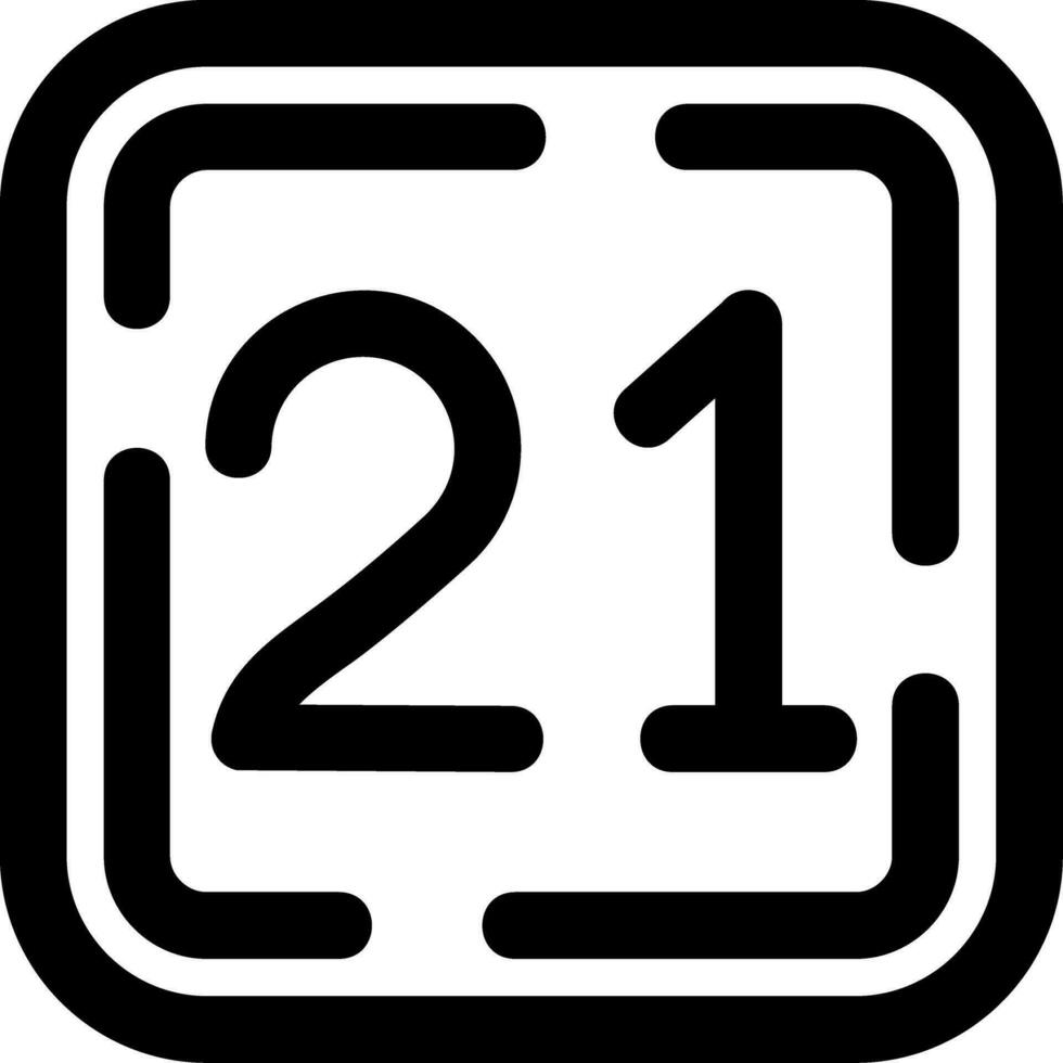 Twenty One Line Icon vector