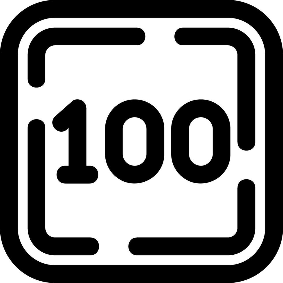 One Hundred Line Icon vector