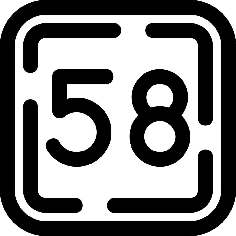 cincuenta ocho línea icono vector