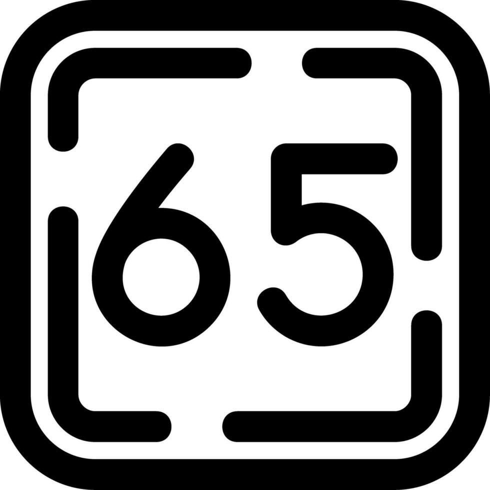 Sixty Five Line Icon vector