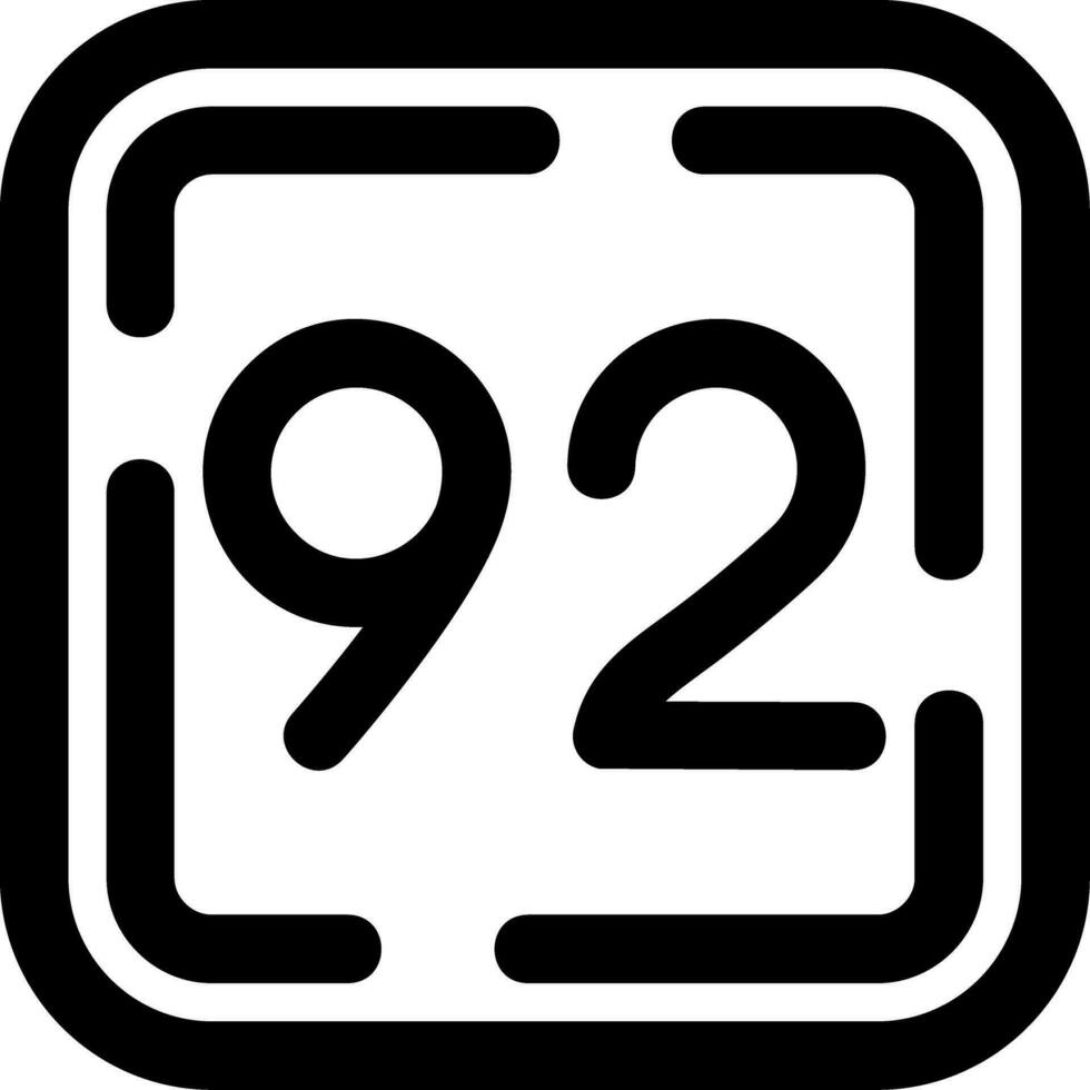 Ninety Two Line Icon vector