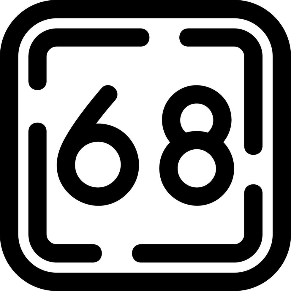 sesenta ocho línea icono vector