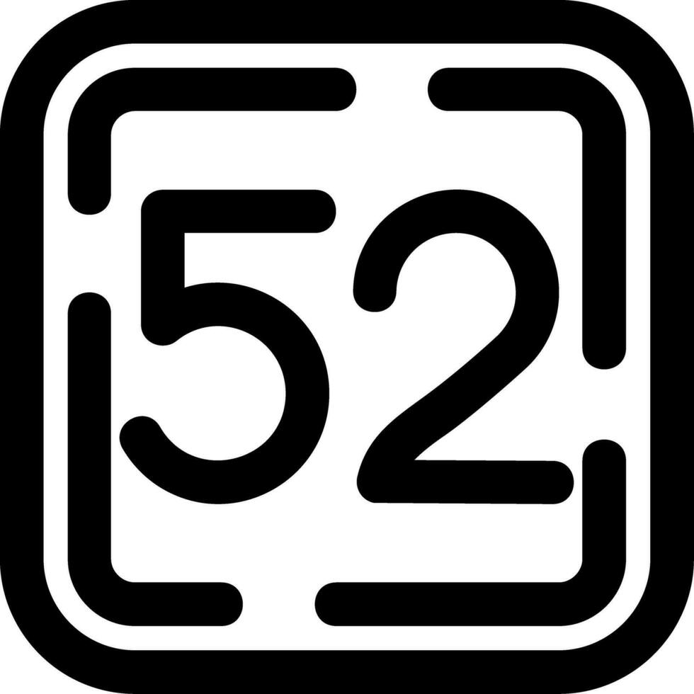 Fifty Two Line Icon vector