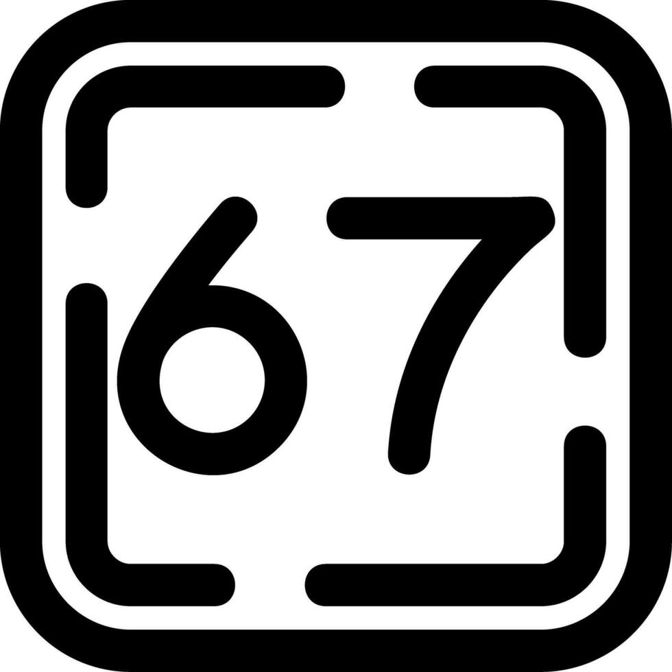 Sixty Seven Line Icon vector